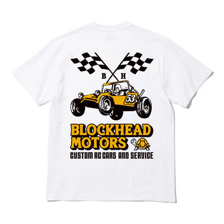 Block Head Racing Buggy. White/Yellow